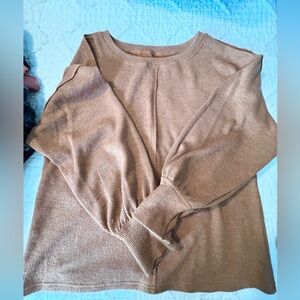 Caramel puff sleeve top large